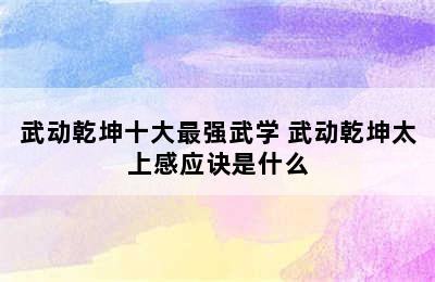 武动乾坤十大最强武学 武动乾坤太上感应诀是什么